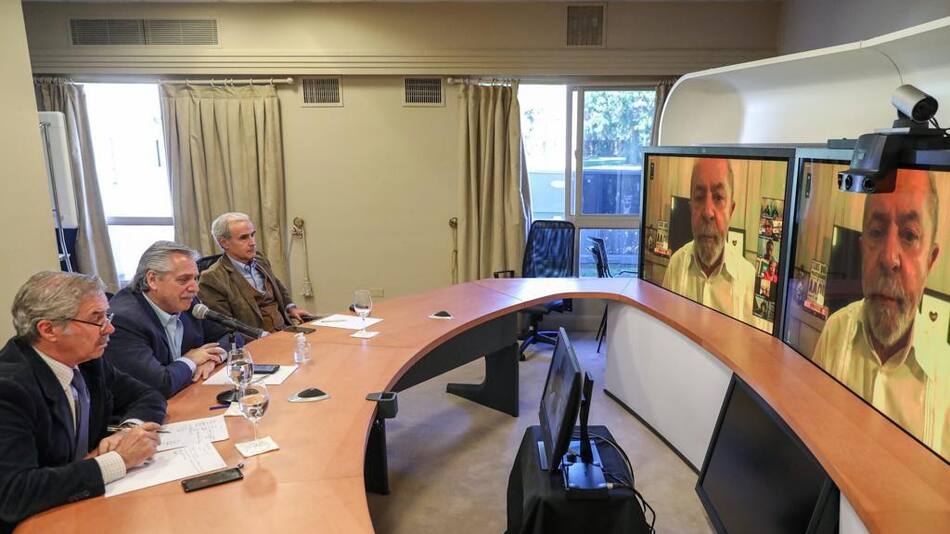 Reunión virtual de Alberto Fernández con el Grupo Puebla