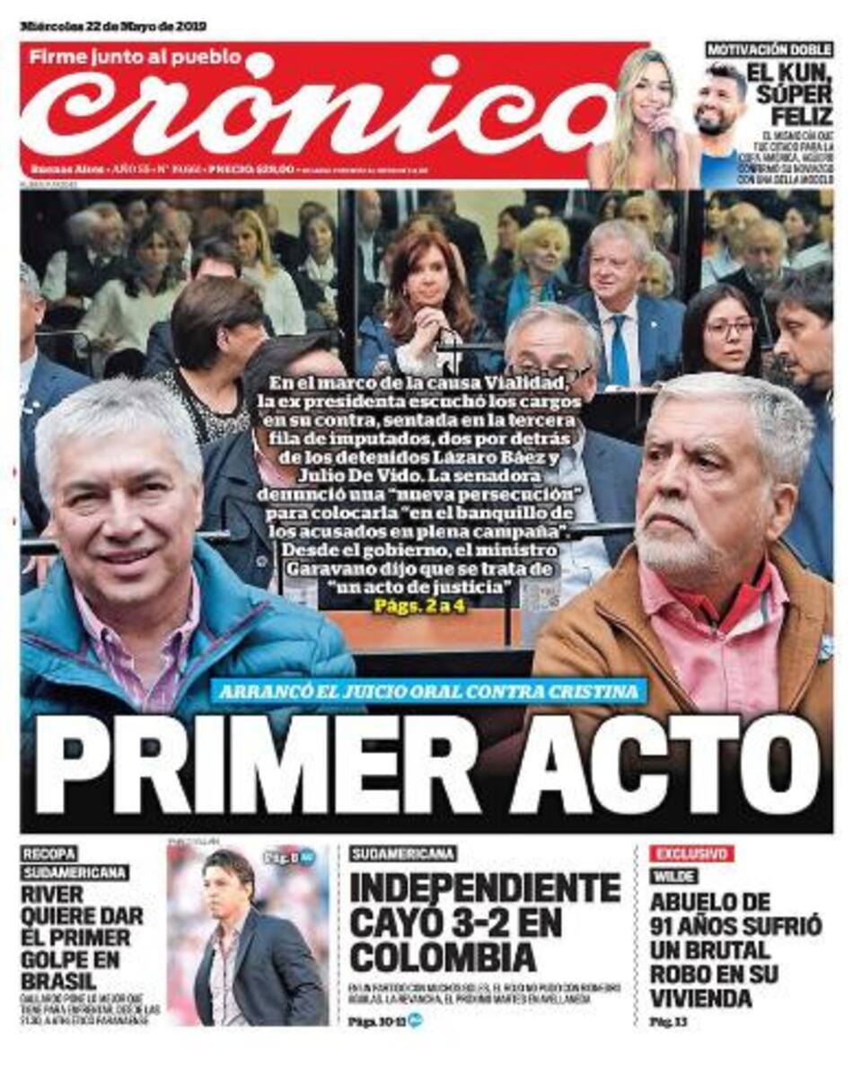 Tapas de diarios - Crónica miércoles 22-05-19