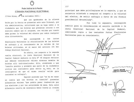 El comunicado de la CNE.