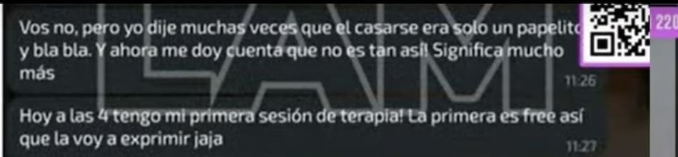 Los chats de Emily y Santiago de "Love is Blind Argentina". Foto LAM