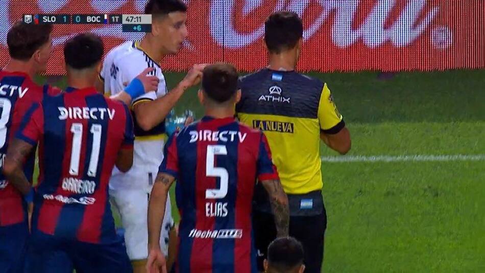 La polémica del clásico entre San Lorenzo y Boca. Foto: captura video