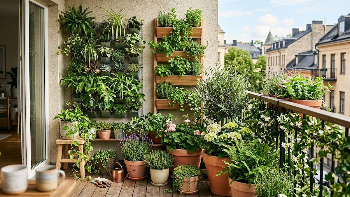Las macetas comunes quedaron en el olvido: la tendencia en plantas que aprovecha al máximo el espacio en balcones pequeños