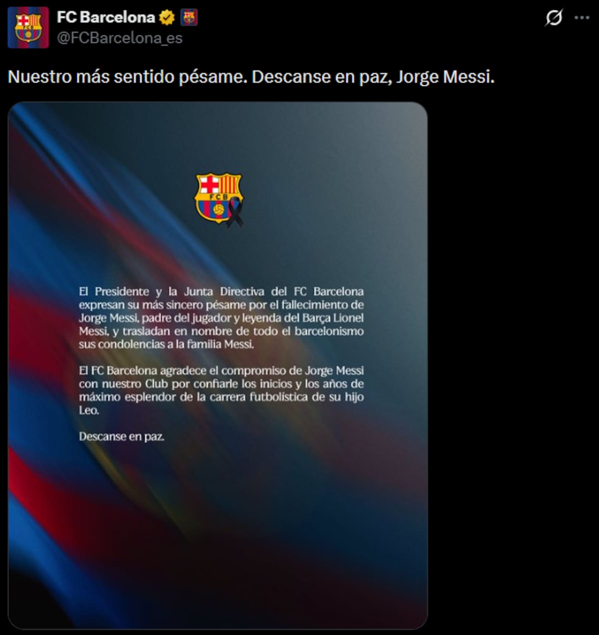 El papá de Lionel Messi murió a los 68 años.
