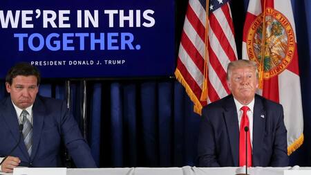 Donald Trump y Ron DeSantis. Foto: Reuters