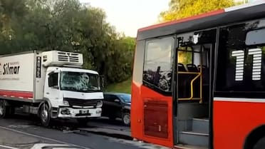Demoras y un fuerte operativo de emergencia por un choque en la General Paz entre un camión y un colectivo