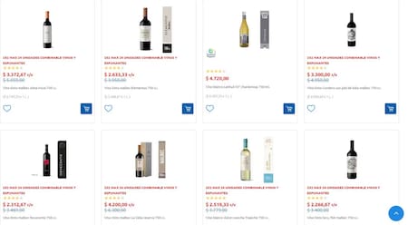 Oferta de vinos en el Carrefour