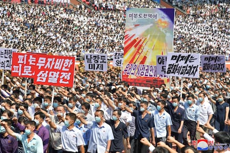 Acto por el aniversaro de la Guerra de Corea, Corea del Norte. Foto: Reuters.