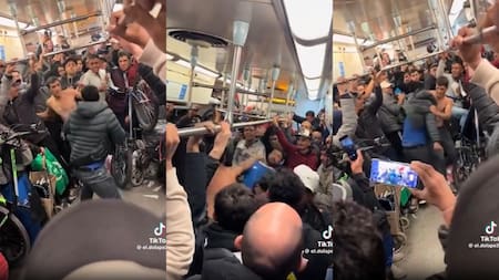 A las piñas en el tren San Martín: el video viral del violento enfrentamiento entre dos hombres