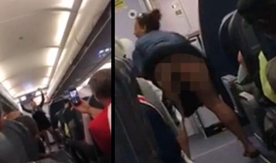 Insólito vuelo hot la bajaron del avión tras subir borracha y exhibir sus partes íntimas