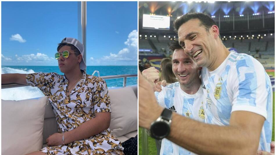 Tomás Messi habló sobre Scaloni. Fotos: Instagram.