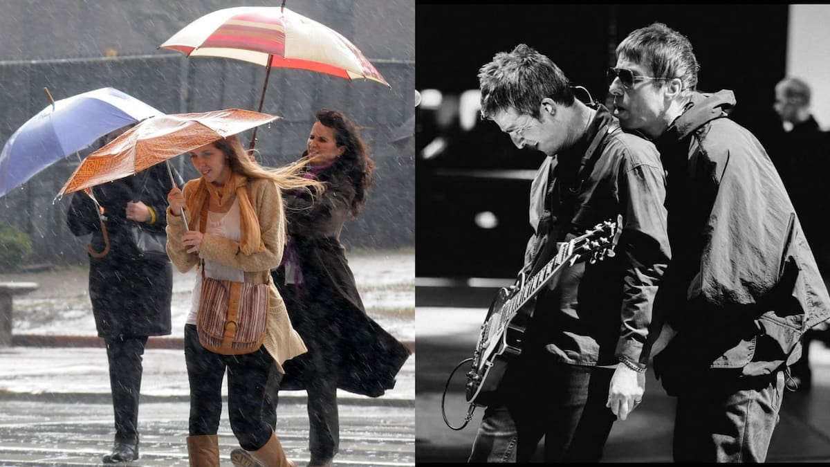 Se esperan tormentas en la noche que tocará Oasis en River Plate.