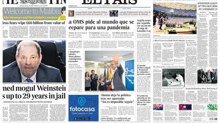 Tapa diarios, martes 25 de febrero de 2020|