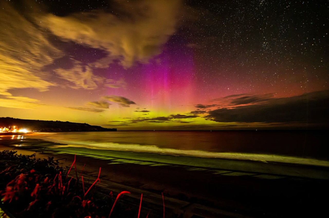 Aurora Boreal en Reino Unido. Foto: X (@CharlotteGraham).