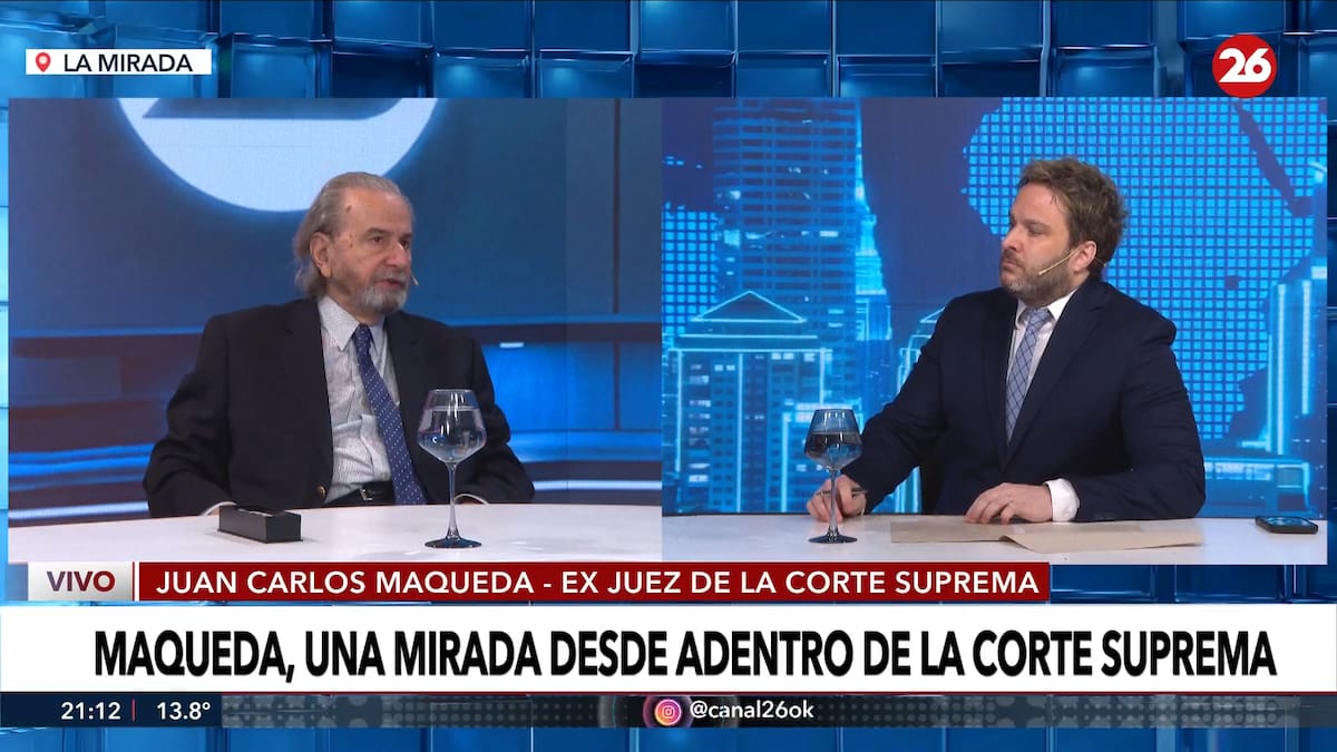 Juan Carlos Maqueda en La Mirada, con Javier García: analizó la crisis de confianza en la Justicia y cuestionó los ataques de Milei a la prensa