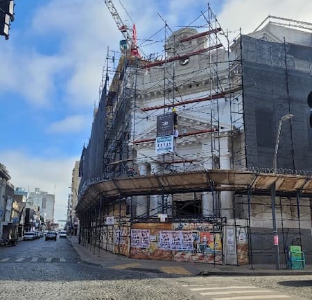 Obras del shopping Paseo del Banco, en Tandil.