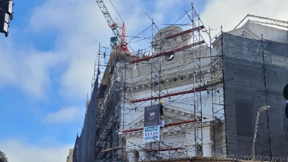 Obras del shopping Paseo del Banco, en Tandil.