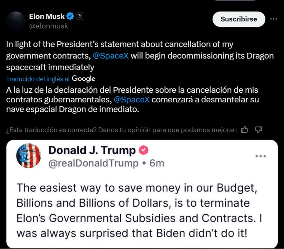 Elon Musk anunció que desmantelará la aeronave Dragon.