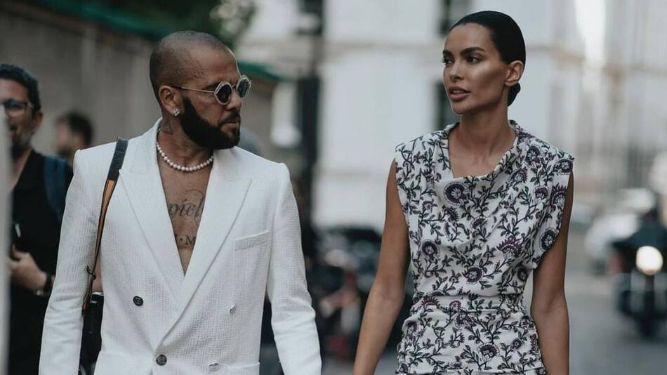 Dani Alves junto a su esposa. Foto: Instagram/danialves.