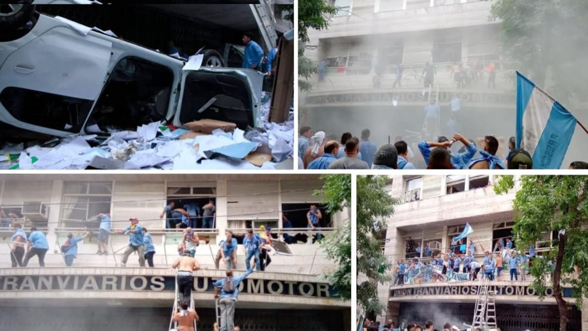 Máxima tensión en la sede de la UTA, incidentes, destrozos y varios heridos, Twitter @castillaeduardo