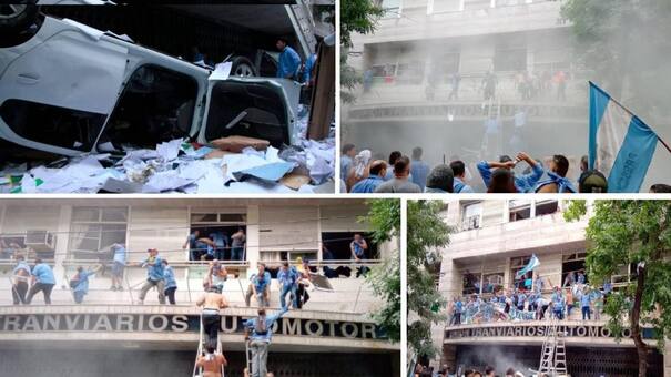 Máxima tensión en la sede de la UTA: incidentes, destrozos y varios heridos