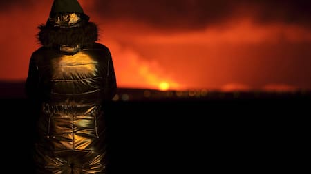 Eurpción de volcán en Islandia. Foto: EFE.