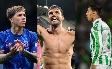 Enzo Fernández, Giovani Lo Celso y Ezequiel Ávila estarán en la final de la Conference League. Fotos: Reuters/Tony O Brien/Jennifer Lorenzini; Instagram @chimy_avila