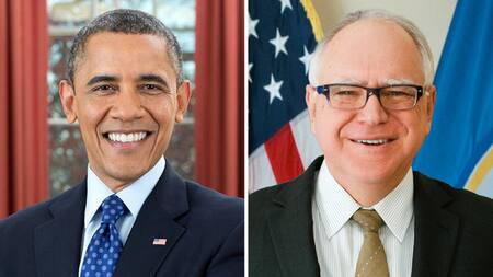 Barack Obama y Tim Walz.