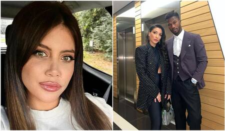 Wanda Nara, Simona Guatieri junto a Keita Baldé. Fotos: Instagram.