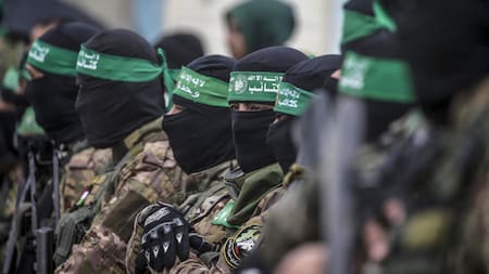 Terroristas de Hamás. Foto: EFE/Mohammed Saber.