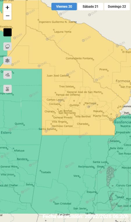 Chaco está bajo alerta por tormentas fuertes.