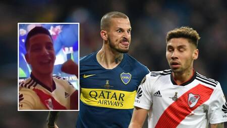 Driussi, gesto de Benedetto a Montiel, River vs. Boca