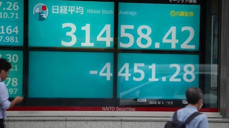 Caída del Nikkei en Japón. Foto: EFE.