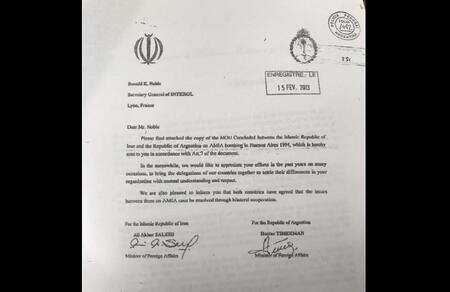 Carta de Argentina e Irán a Interpol por alertas