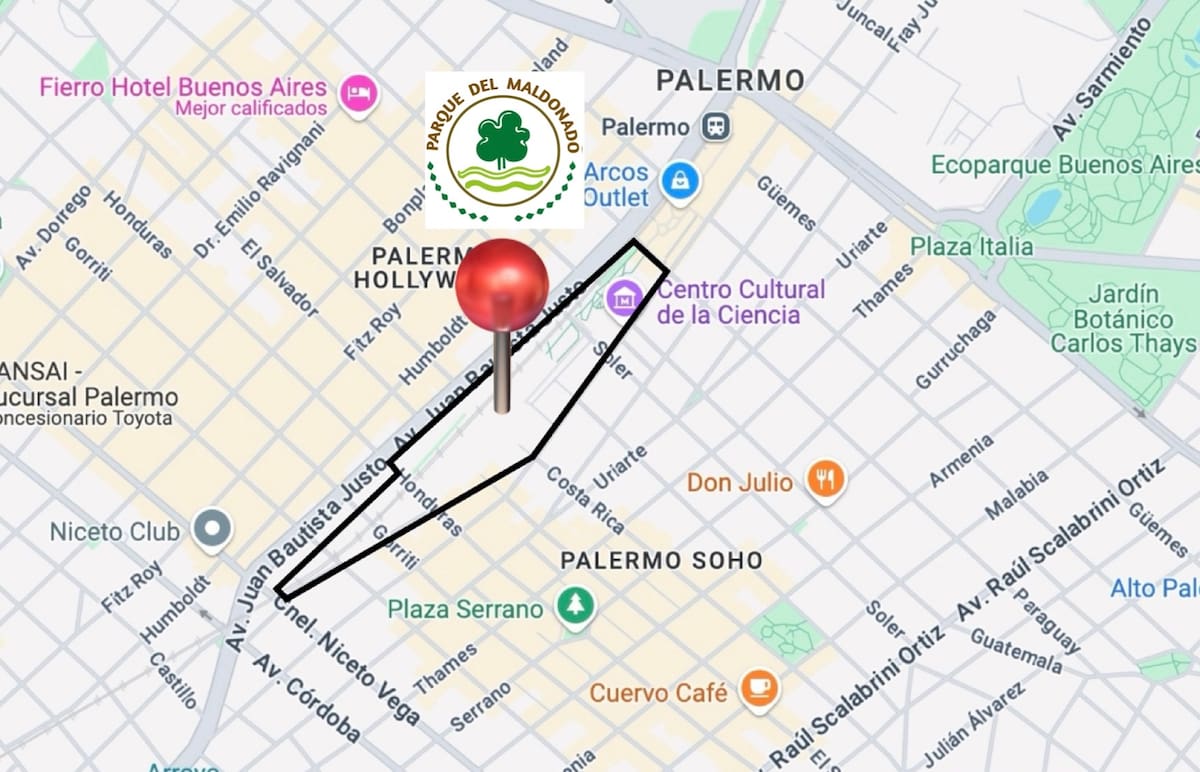Dónde estará el Parque del Maldonado, en Palermo