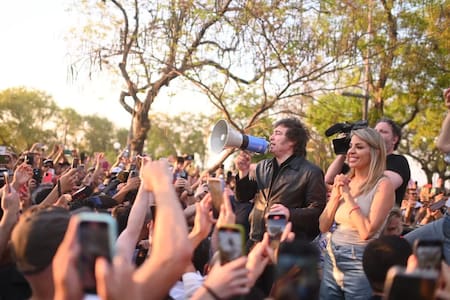 Recorrida de campaña de Javier Milei.