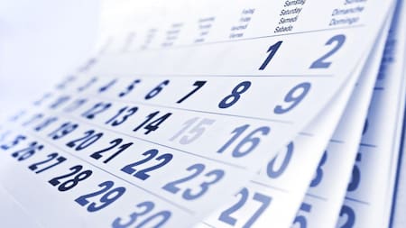 Feriados y días no laborables del 2020, calendario