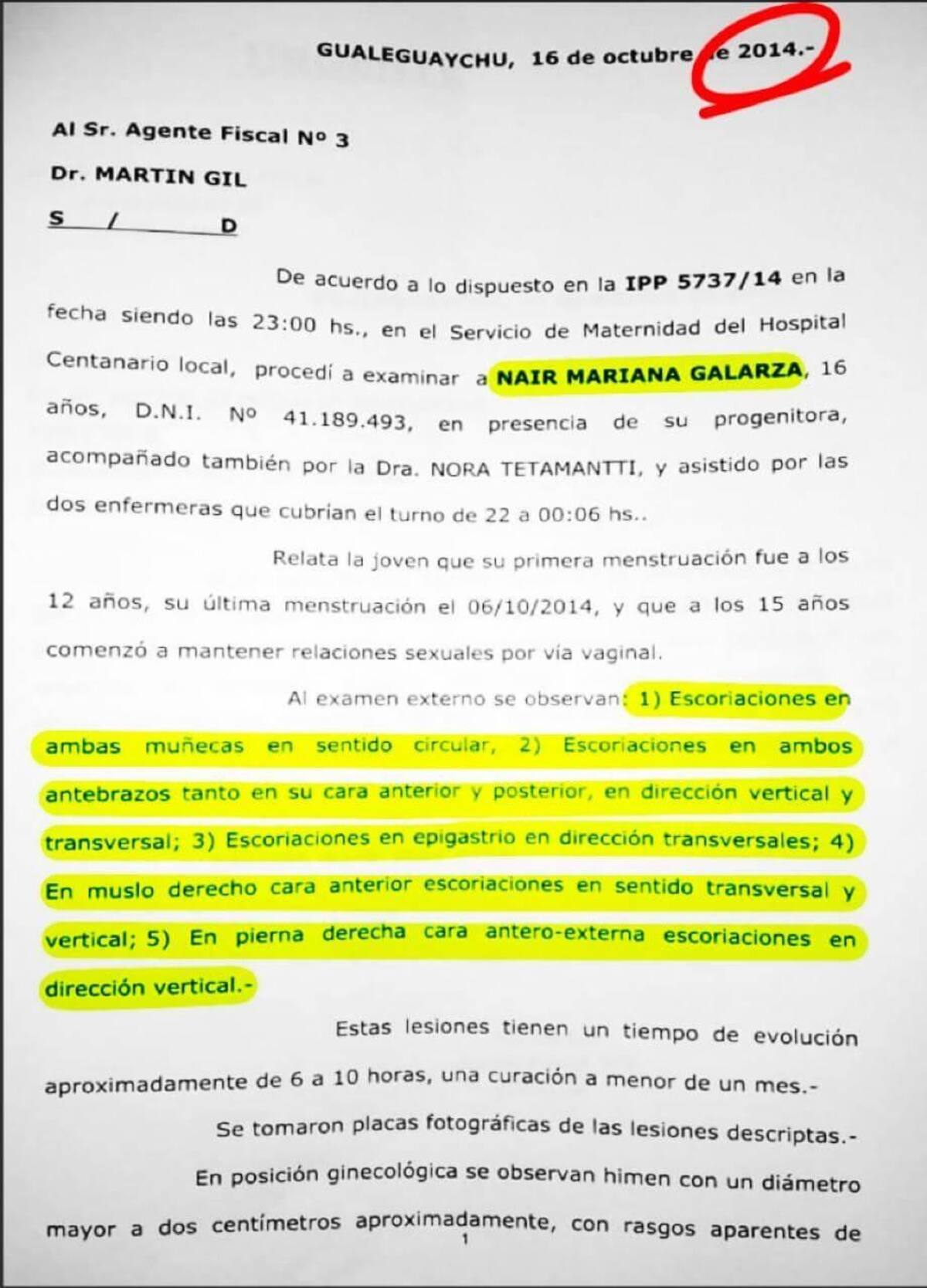Denuncia de violación en manada de Nahir Galarza