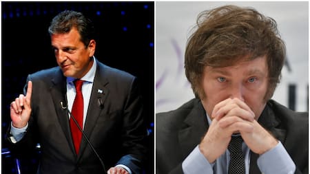 Sergio Massa y Javier Milei. Fotos: NA.