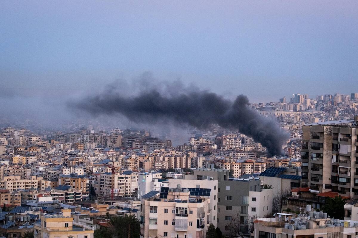 Bombardeo de Israel sobre el sur de Beirut.