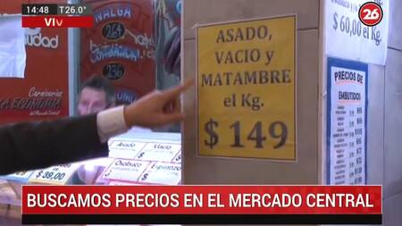 Medidas económicas, precios en Mercado Central, Canal 26