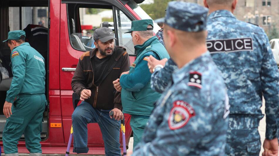 Refugiados en Nagorno Karabaj. Foto: Reuters.