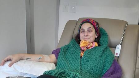 Vanesa Butera en tratamiento. Video: Instagram/vane_butera