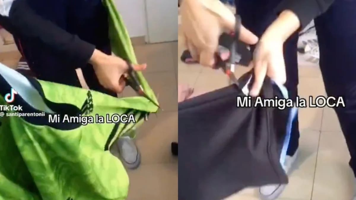 Mujer rompe ropa de fútbol de su pareja. Foto: NA.