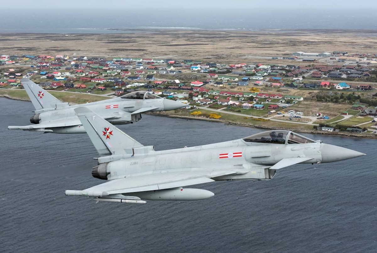 Aviones caza Typhoon Tranche 1 del Reino Unido.