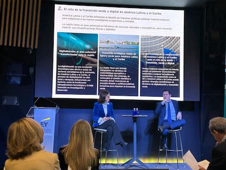 Guillermo Hirschfeld en la presentación de visión empresarial para potenciar la cooperación entre la Unión Europea y América Latina. Foto: @Hirschfeld1977