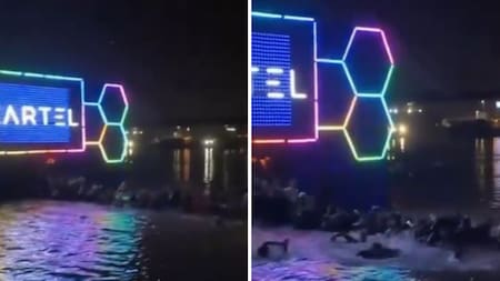 El hundimiento de un barco discoteca en Belgrado, Serbia. Foto: captura de pantalla.