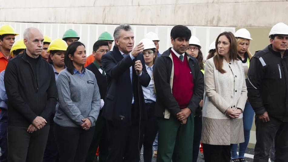 Mauricio Macri, Horacio Larreta y María Eugenia Vidal - Agencia NA Inauguración de del Paseo del Bajo