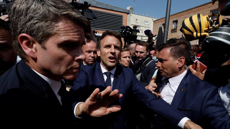 Emmanuel Macron, presidente de Francia, incidentes, AFP