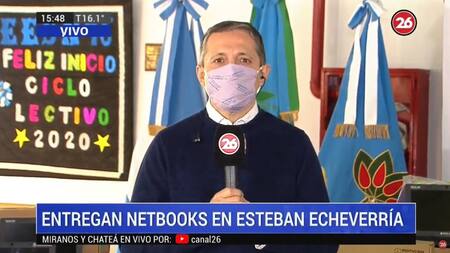 Fernando Gray, intendente de Esteban Echeverría, entrega de computadoras, Canal 26