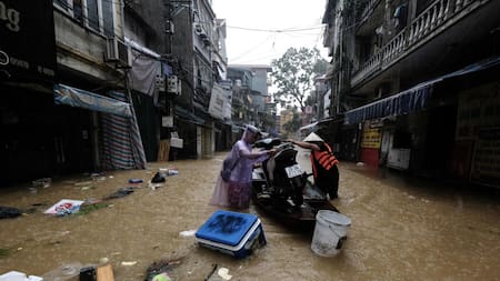 Inundaciones en Vietnam por el tifón Yagi. Foto: EFE.